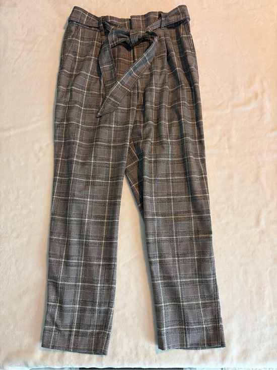 GAP Pants - GAP Gray Plaid Cropped Tie-Waist Pants